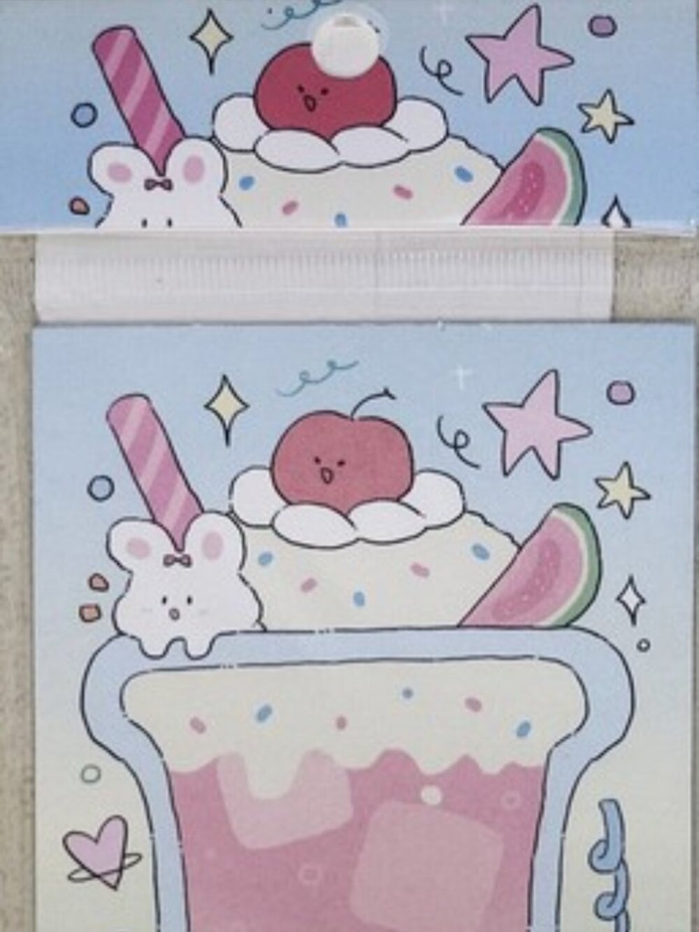 Kawaii Guava juice dessert Bunny & Fruit shake Popsicle memo pad